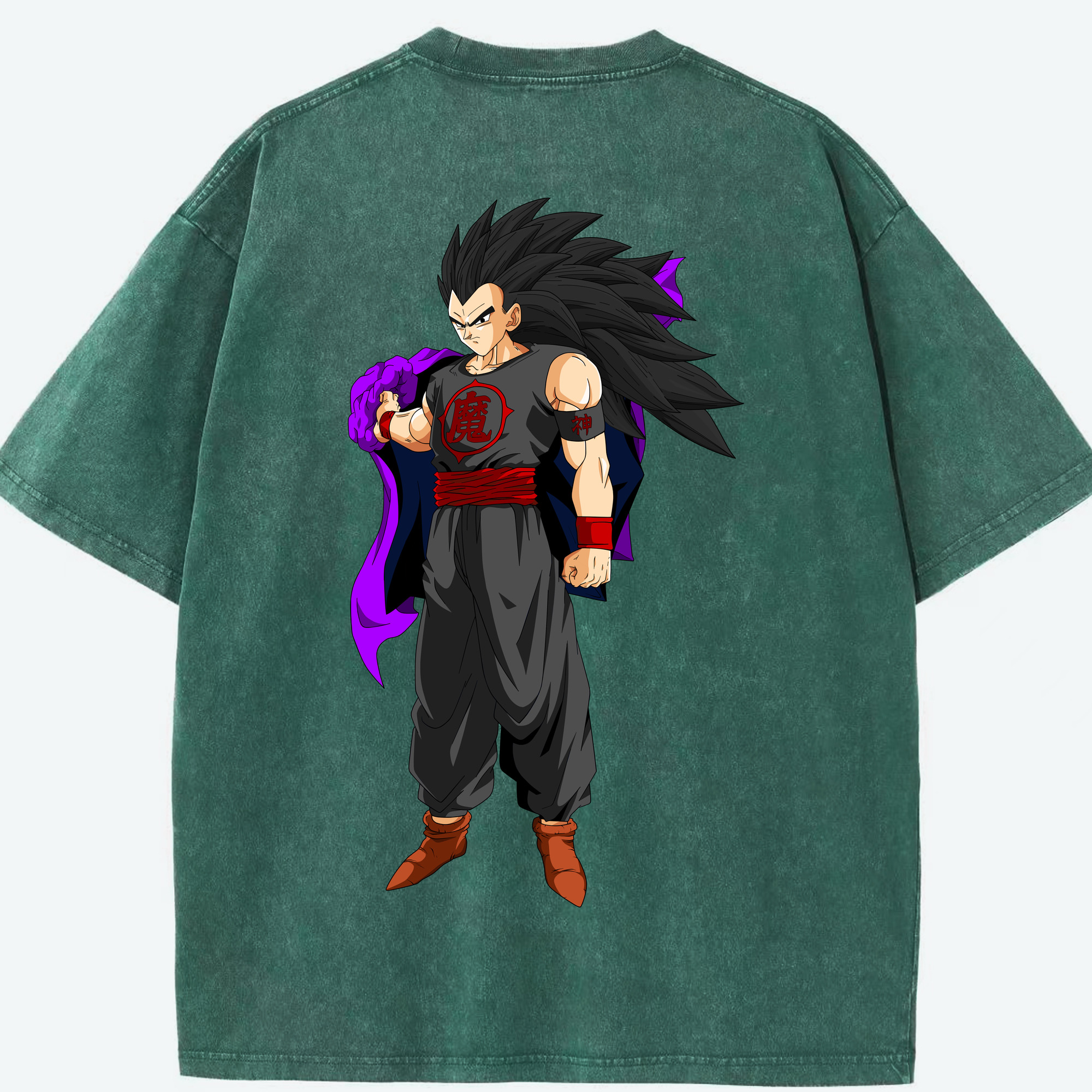 （画像用） ドラゴンボール ベジータ四世（Bejīta Yonsei）DRAGON BALL Vegeta IV 綿100% ヴィンテージ風 半袖Tシャツ（背面プリント）